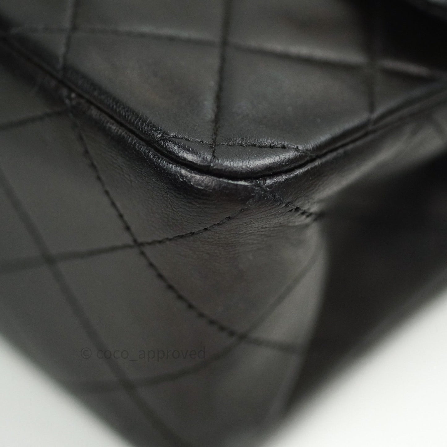 Chanel Classic Vintage Double Flap M/L Black Lambskin Gold Hardware