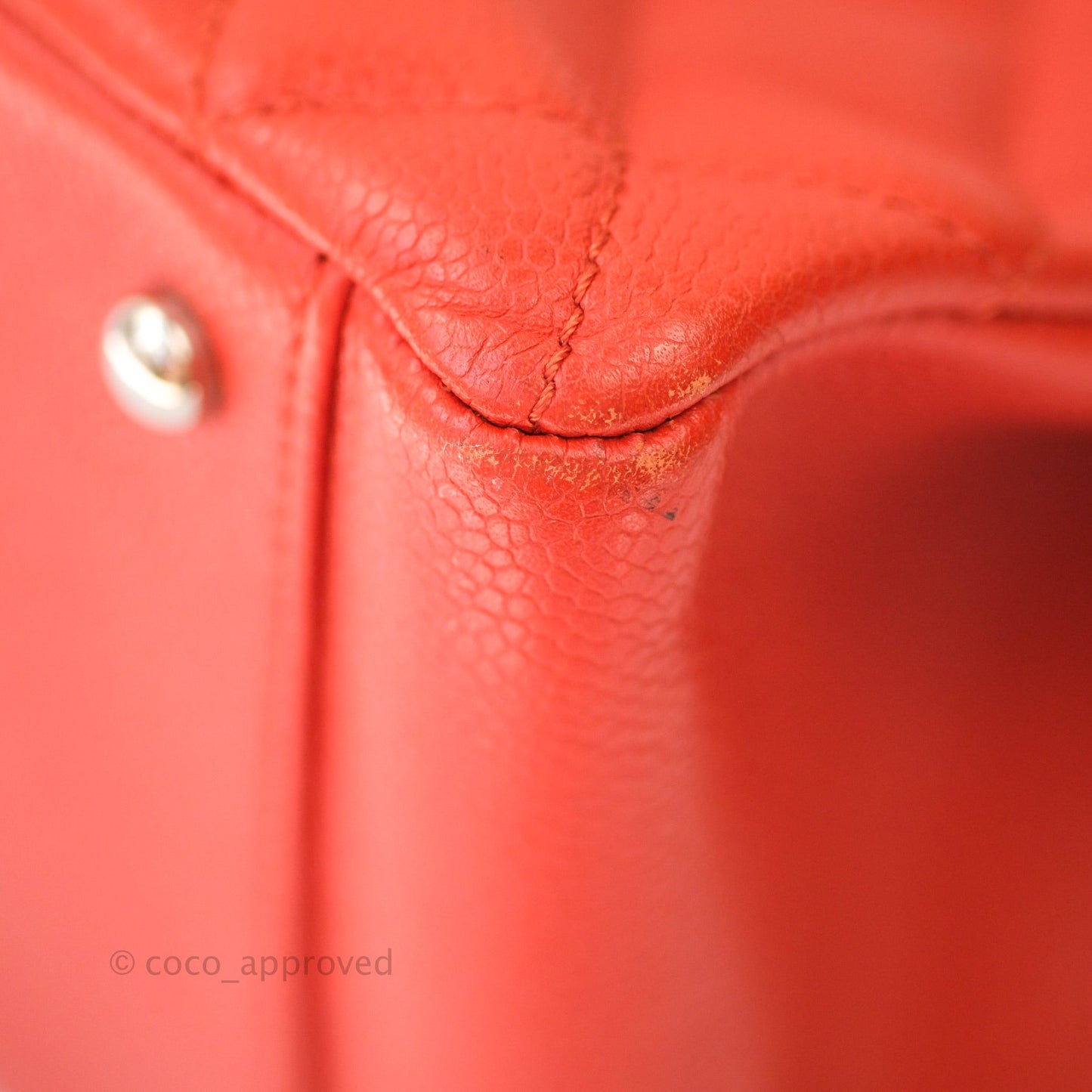 Chanel XL Grand Shopping Tote GST Red Caviar Silver Hardware