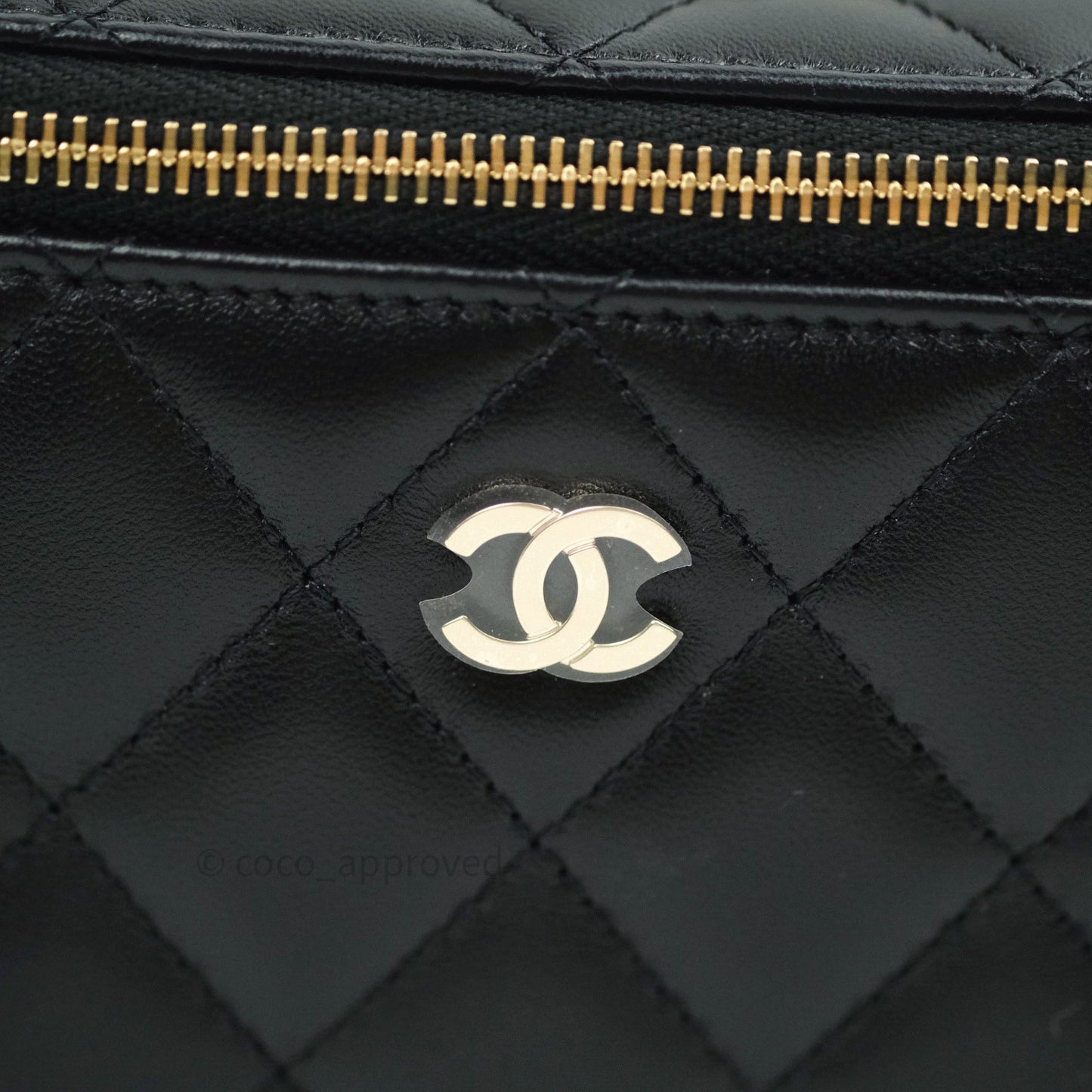 Chanel Vanity Rectangular Classic Black Lambskin Gold Hardware