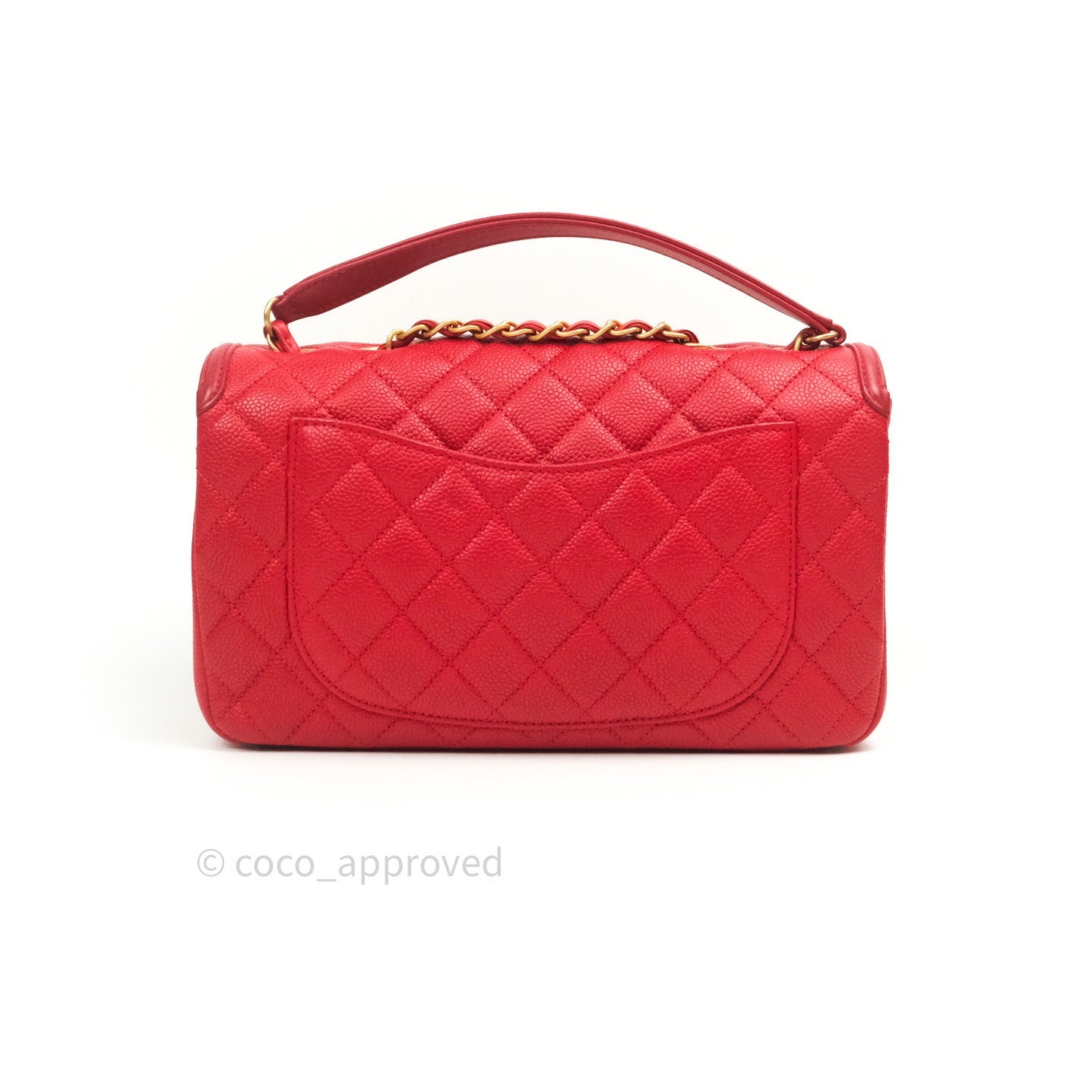 Chanel Quilted Medium CC Filigree Flap Red Caviar