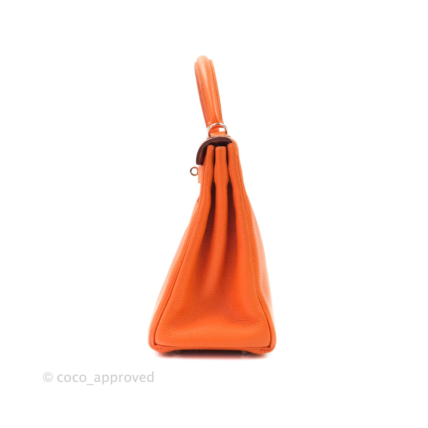 Hermès Kelly 28 Orange Palladium Hardware Togo
