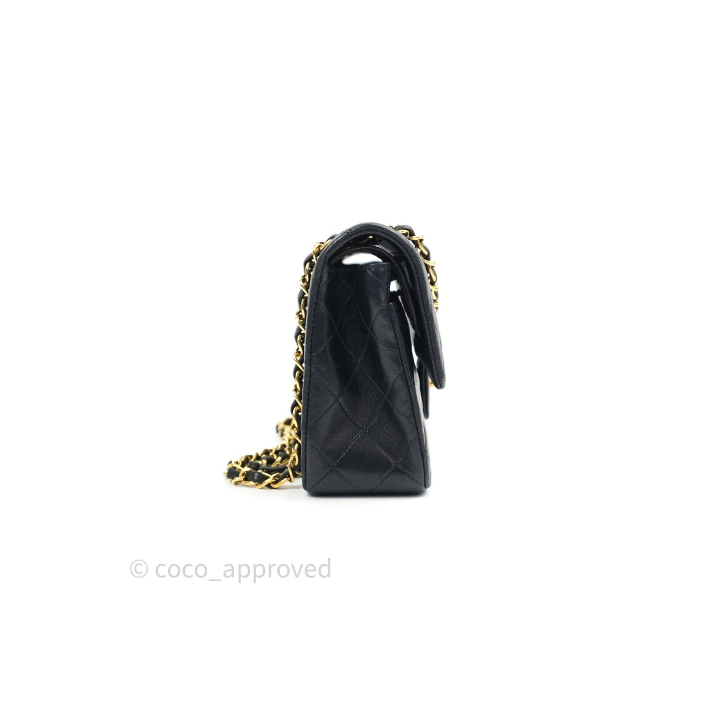 Chanel Classic Vintage Small S/M Flap Black Lambskin 24K Gold Hardware