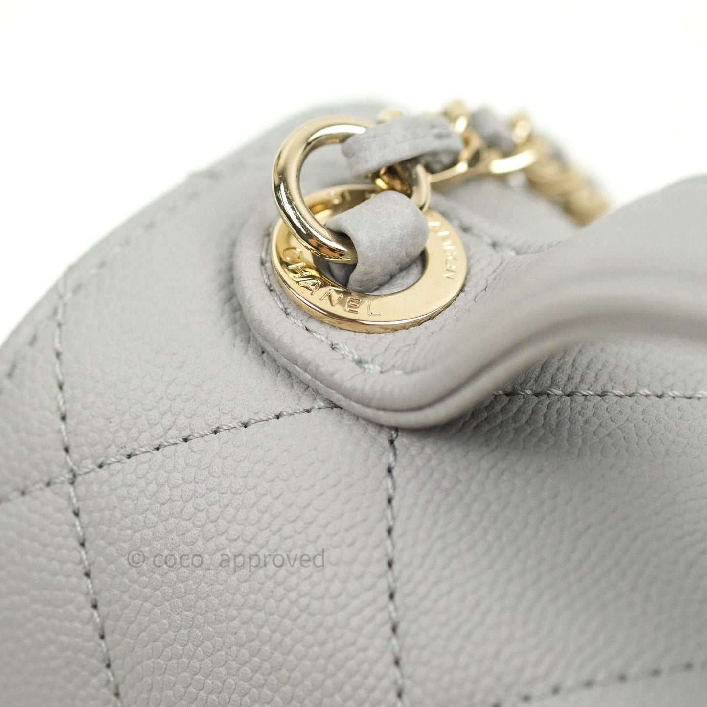 Chanel Caviar Quilted Small Business Affinity Flap Grey Light Gold Hardware