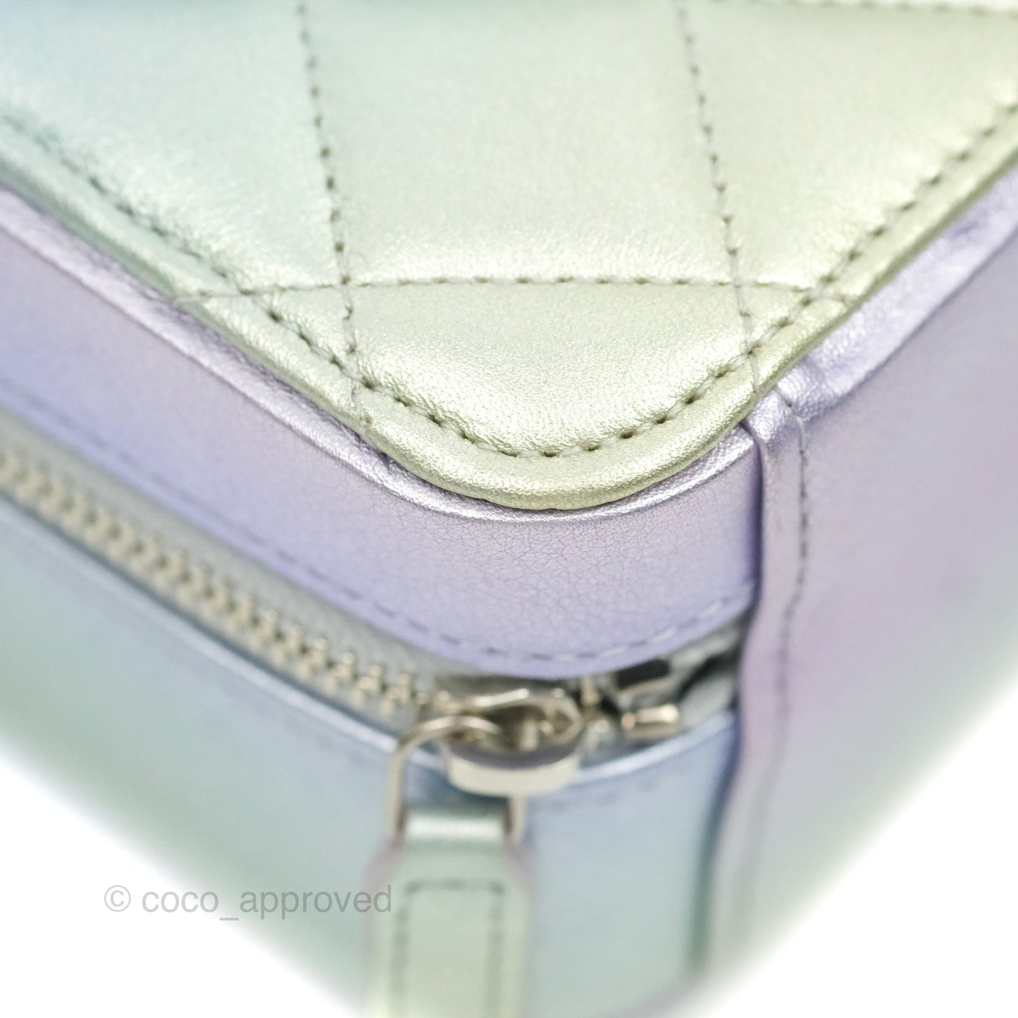 Chanel Gradient Metallic Calfskin Quilted Camera Bag Silver Hardware