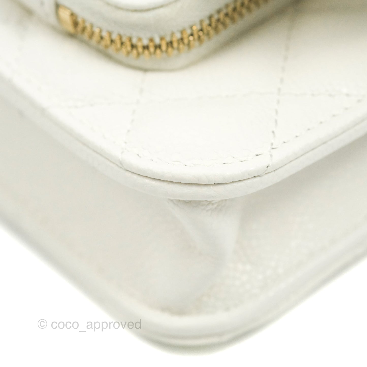 Chanel Business Affinity Clutch With Chain White Caviar Gold Hardware