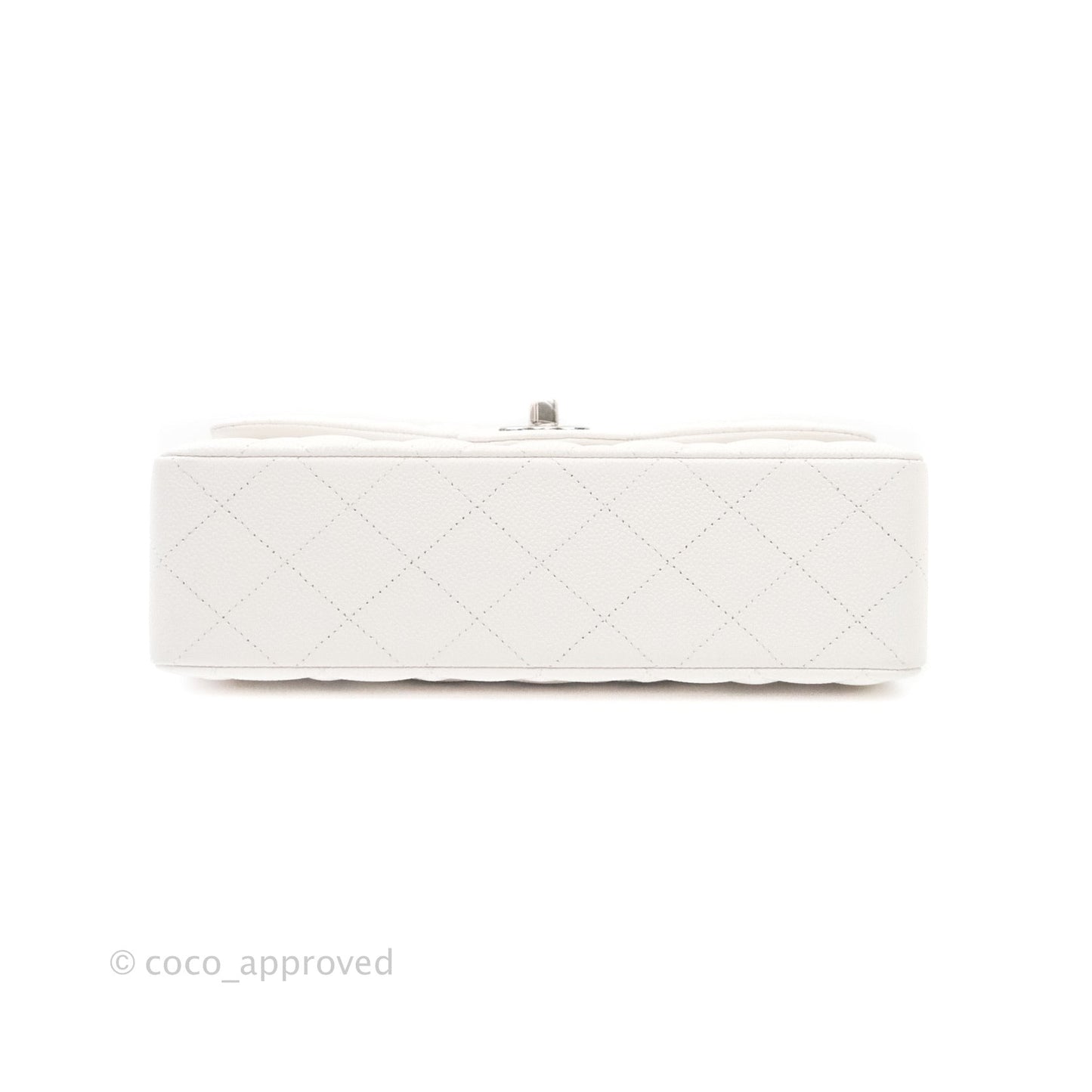 Chanel Classic Small S/M Flap White Caviar Silver Hardware