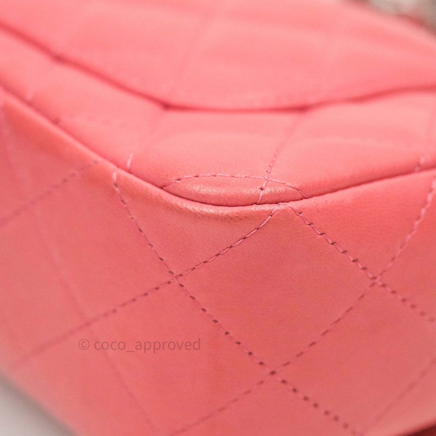 Chanel Quilted Mini Rectangular Pink Lambskin Silver Hardware
