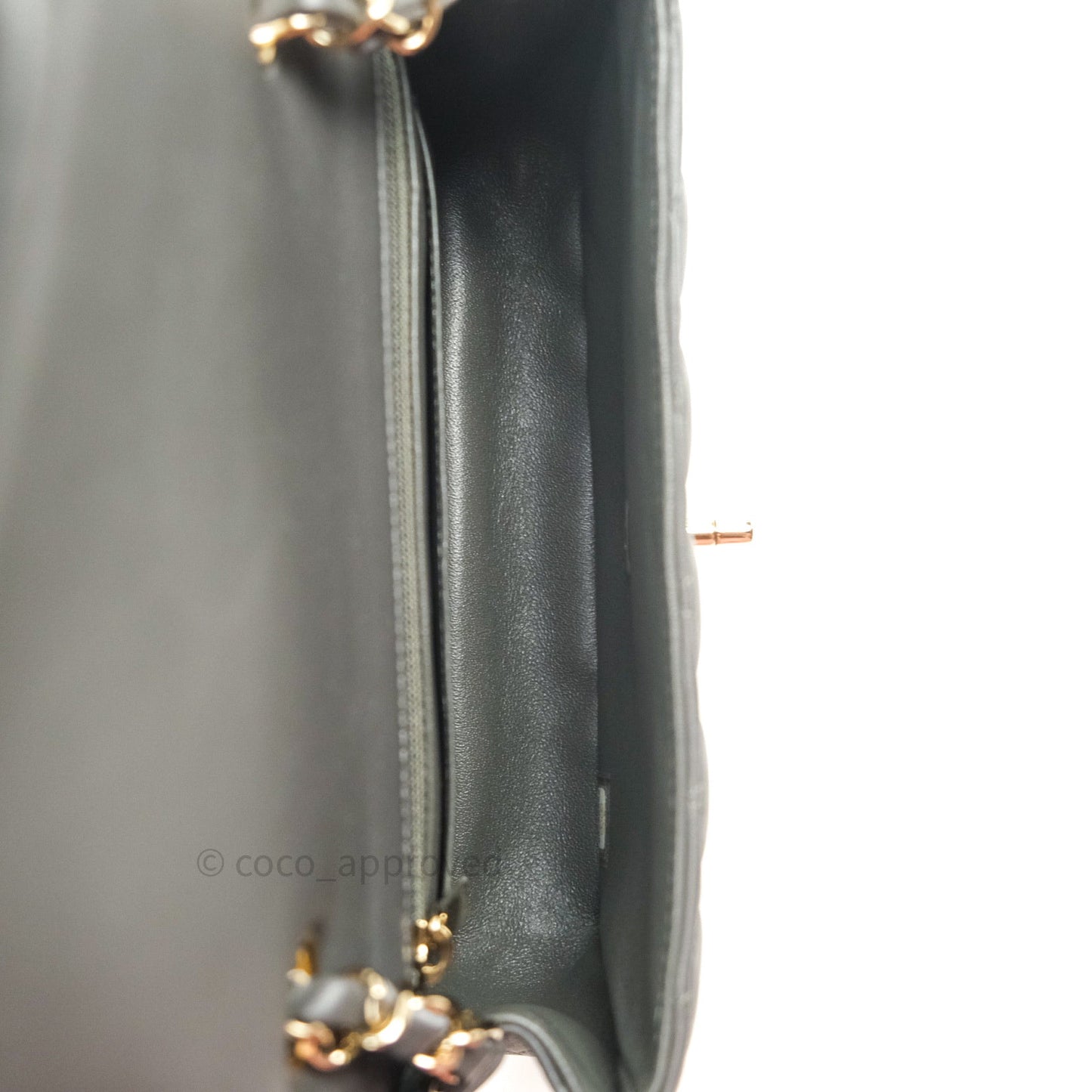 Chanel Quilted Mini Rectangular Dark Grey Lambskin Gold Hardware