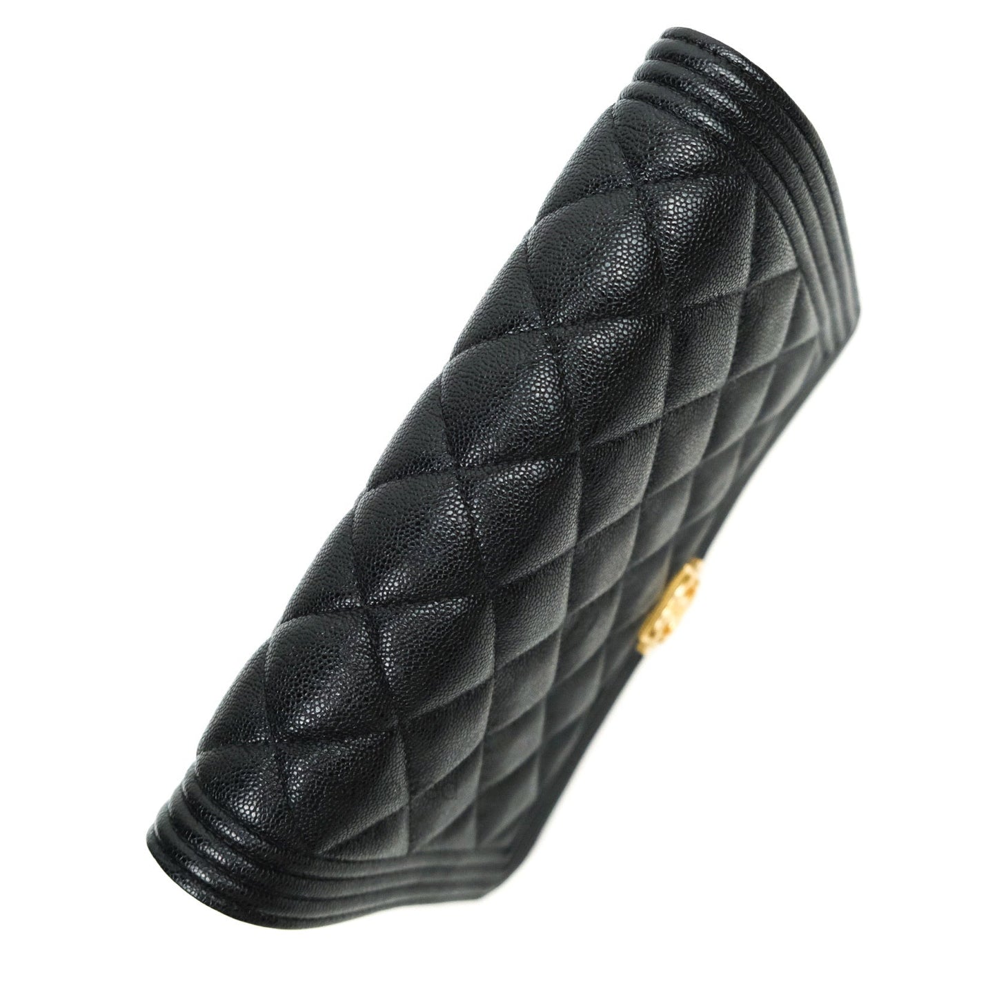 Chanel Quilted Boy Wallet on Chain WOC Black Caviar Gold Hardware