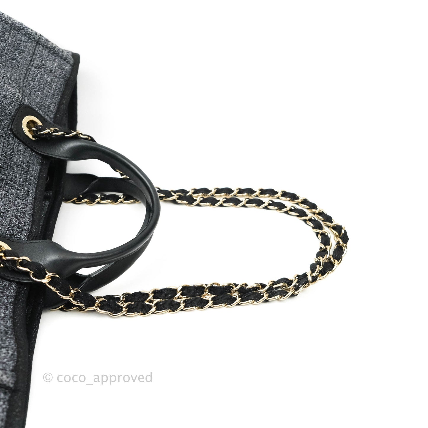Chanel Large Deauville Charcoal Grey Canvas