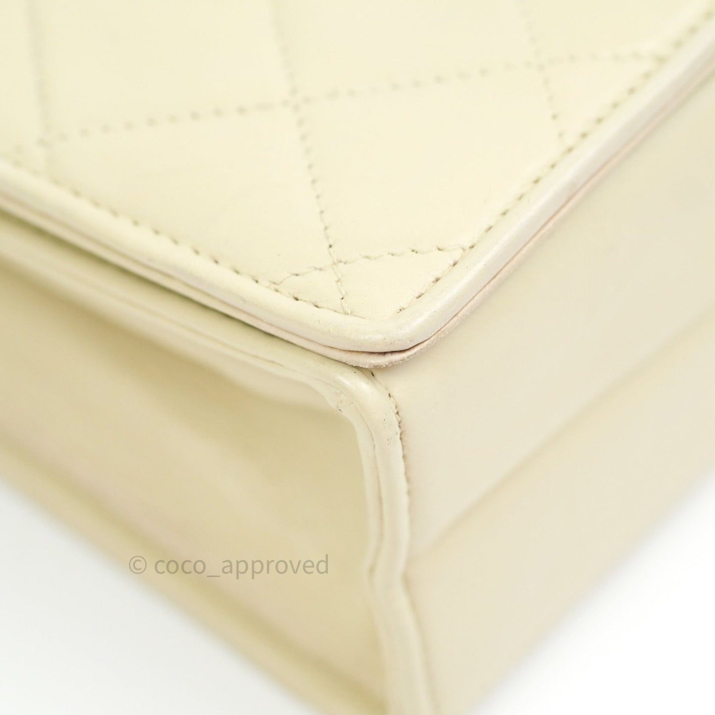 Chanel Vintage Flap Small in Cream Lambskin 24K Gold Hardware