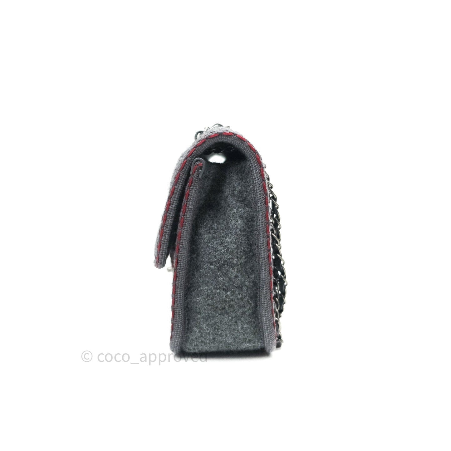 Chanel Jumbo Wool Flap Bag with Braid And Edelweiss in Grey