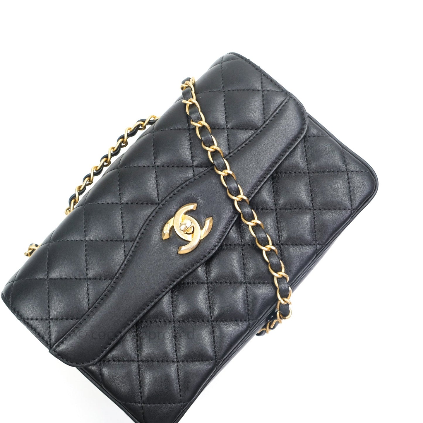 Chanel Coco Vintage Flap Bag Black Lambskin Gold Hardware 18C