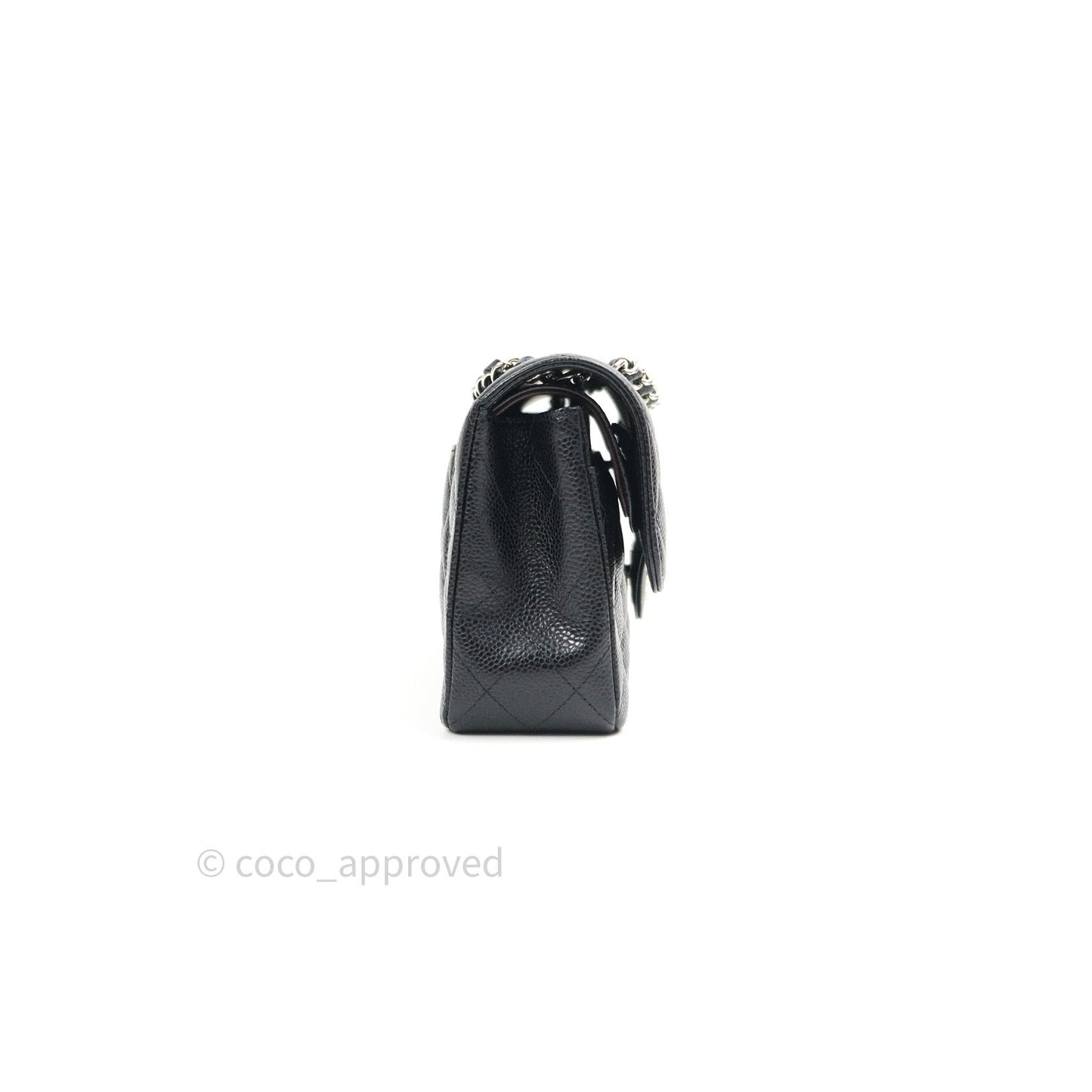 Chanel Quilted S/M Small Classic Flap Black Caviar Silver Hardware