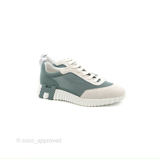 Hermes Bouncing Sneaker Vert D'eau/White Size 38