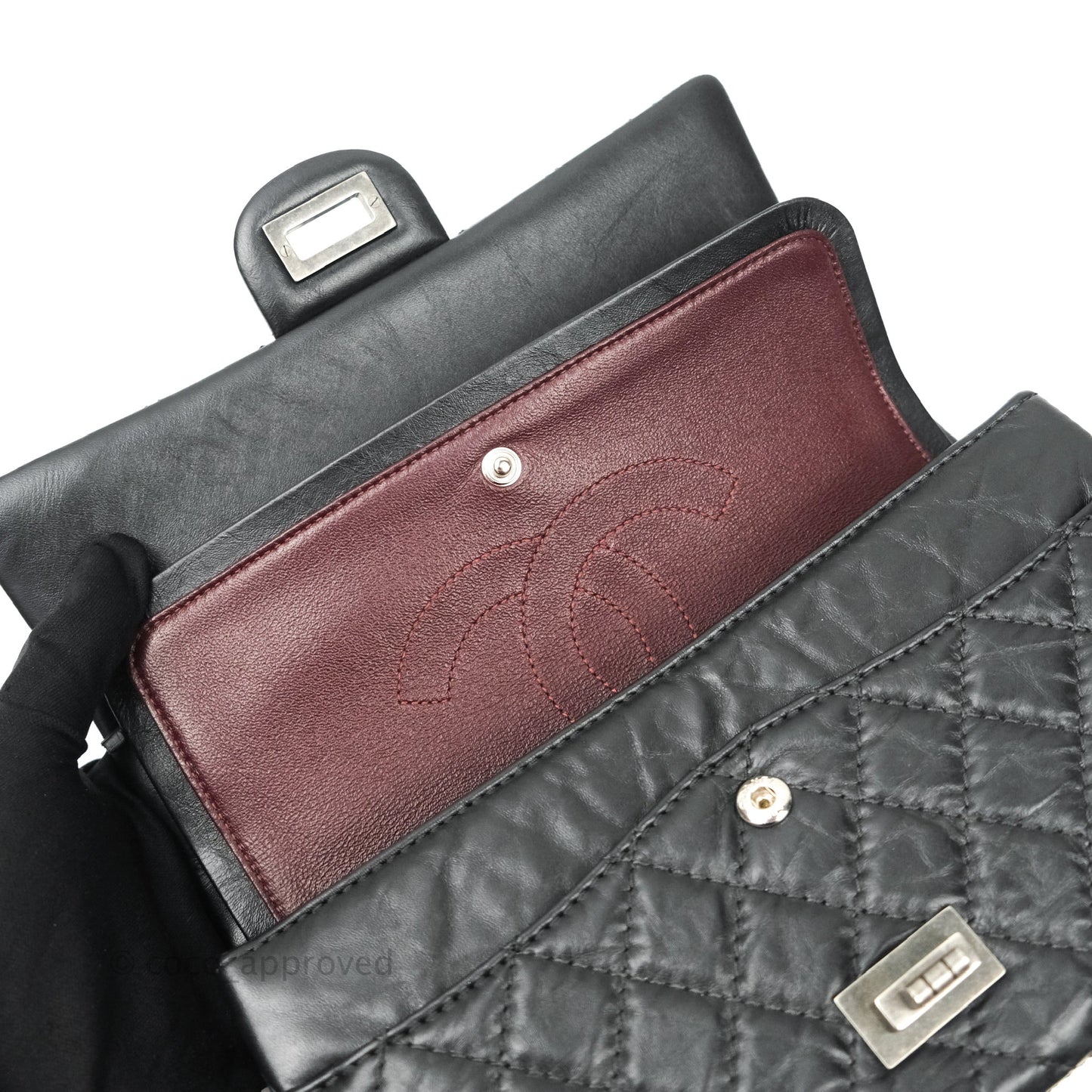 Chanel Reissue Quilted Aged Calfskin Black Ruthenium Hardware 225