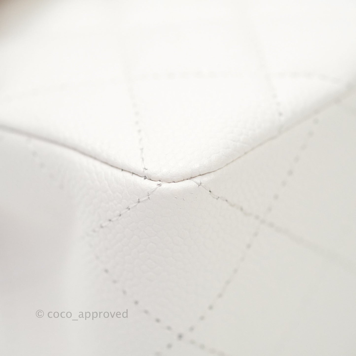 Chanel Classic Small S/M Flap White Caviar Silver Hardware