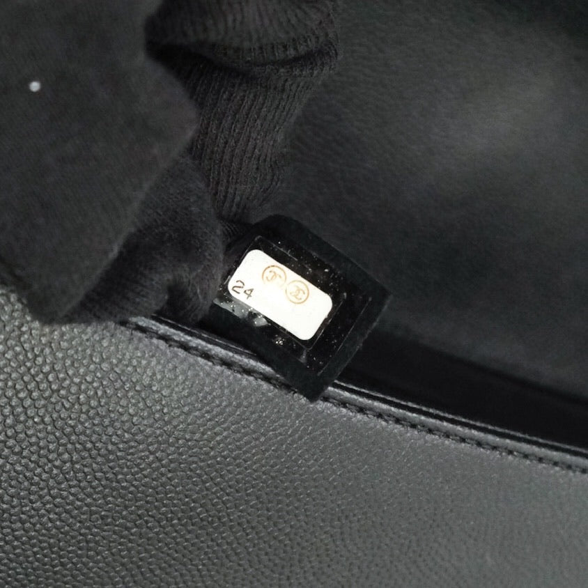 Chanel Quilted Medium Caviar Boy Flap So Black Hardware