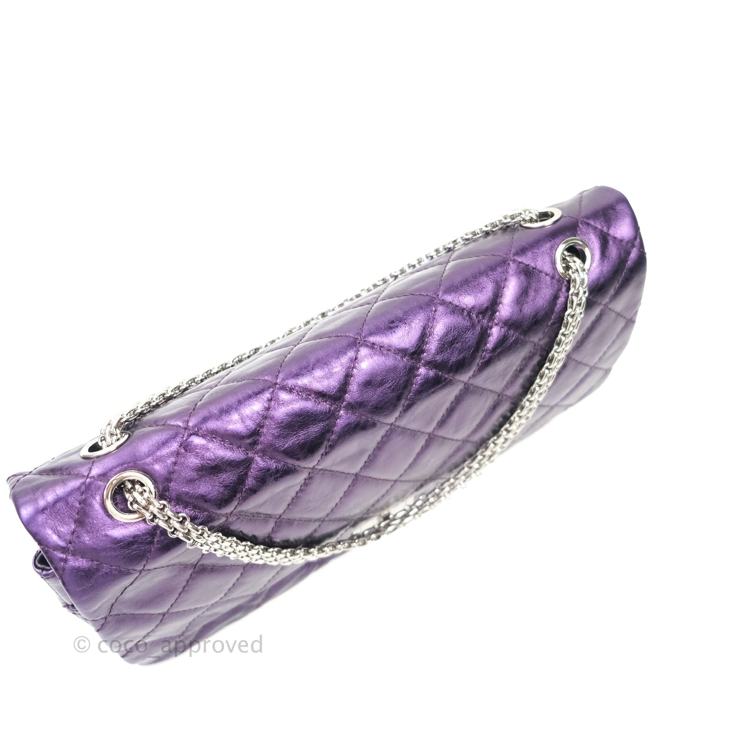 Chanel Reissue Quilted Glazed Calfskin Metallic Purple Silver Hardware 227