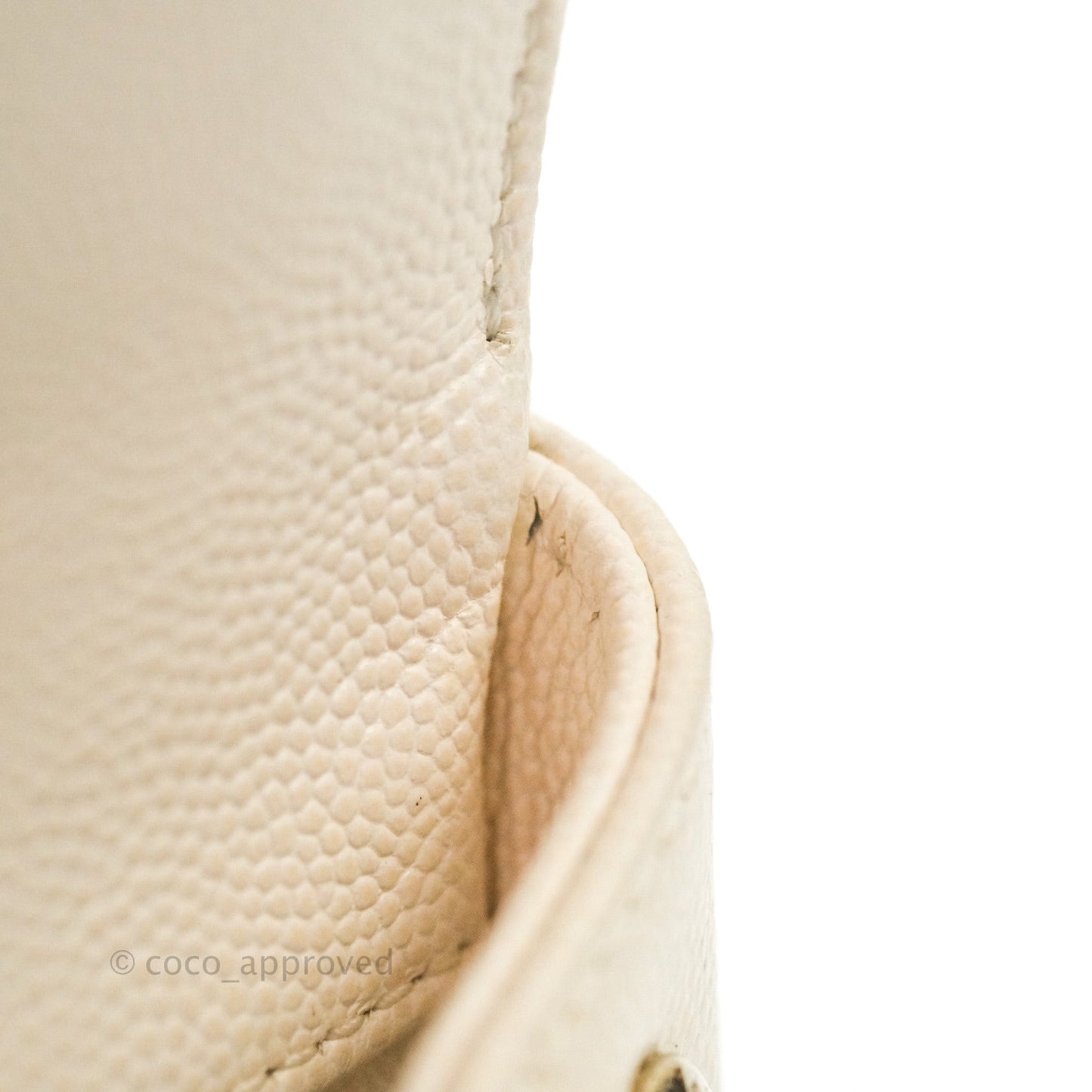 Chanel Quilted Small Business Affinity Flap Ivory Caviar Light Gold Hardware