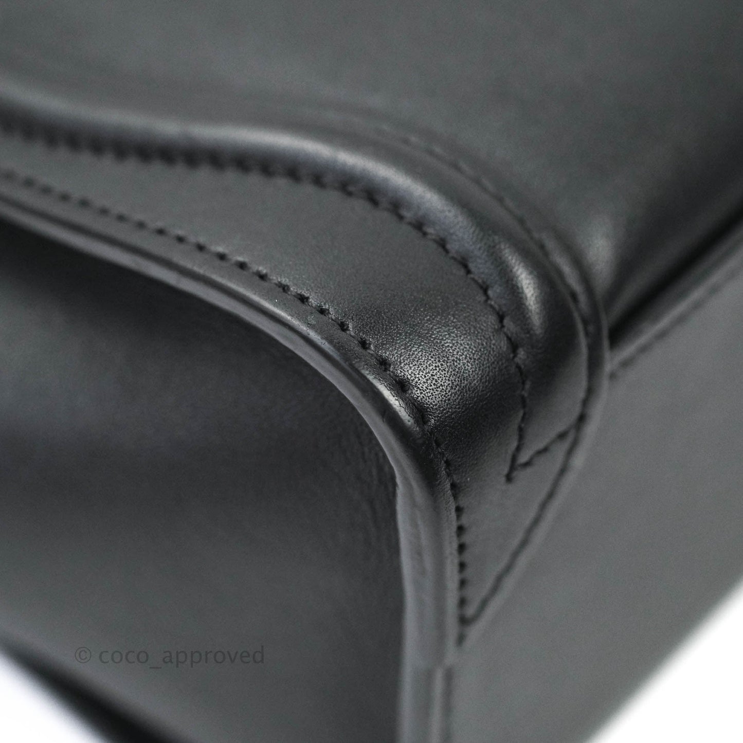 Celine Nano Luggage in Black Calfskin Antique Gold Hardware