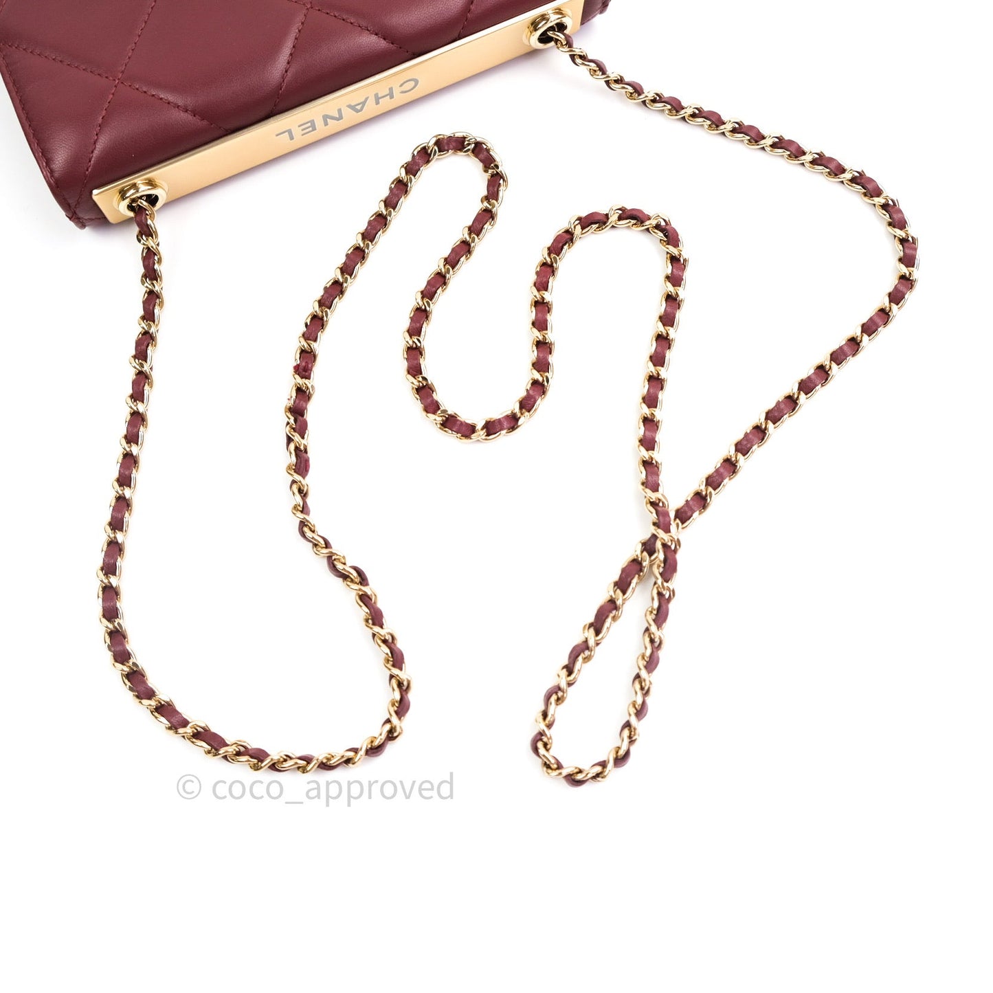 Chanel Trendy CC WOC Wallet on Chain Burgundy Lambskin Gold Hardware