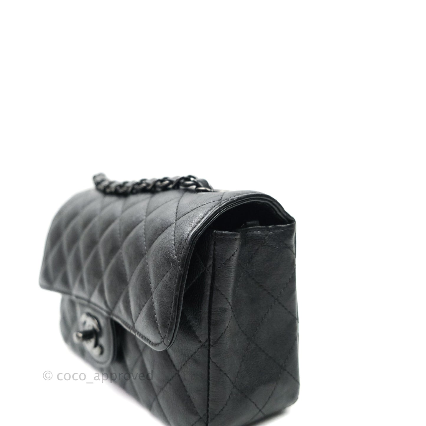 Chanel Quilted Mini Rectangular Flap So Black Crumpled Calfskin