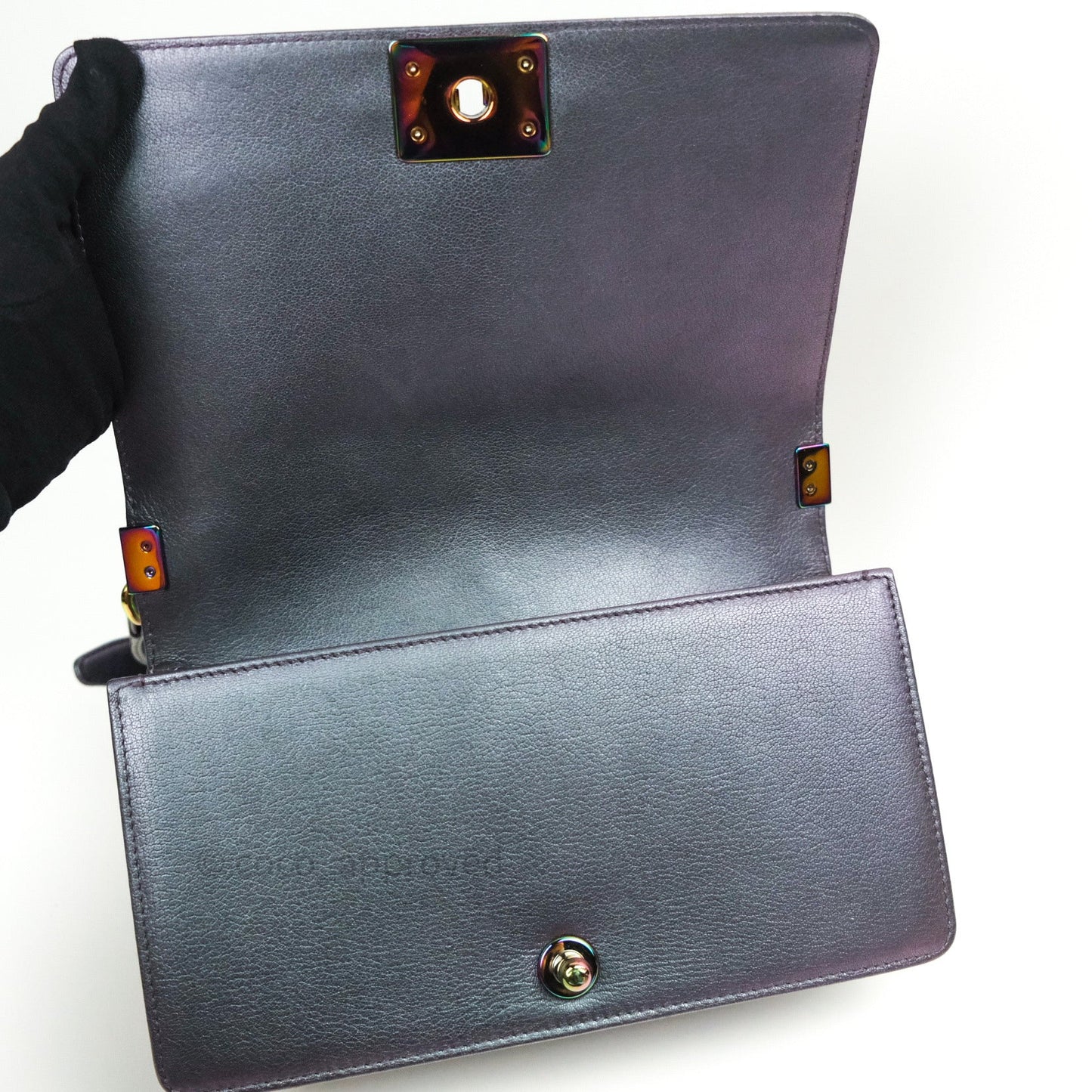 Chanel Purple Mermaid Iridescent Medium Calfskin Boy Bag