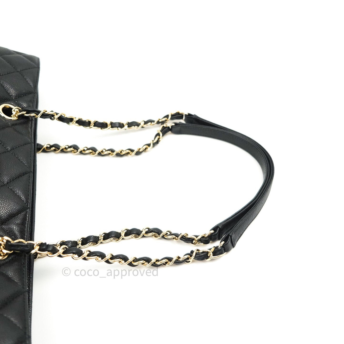 Chanel Quilted Timeless Tote Black Caviar Gold Hardware