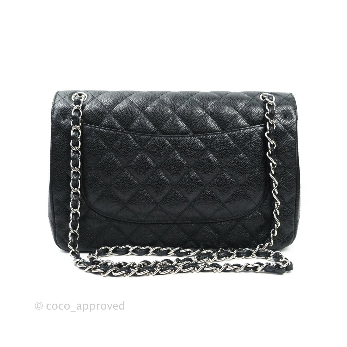 Chanel Classic Jumbo Double Flap Black Caviar Silver Hardware⁣⁣