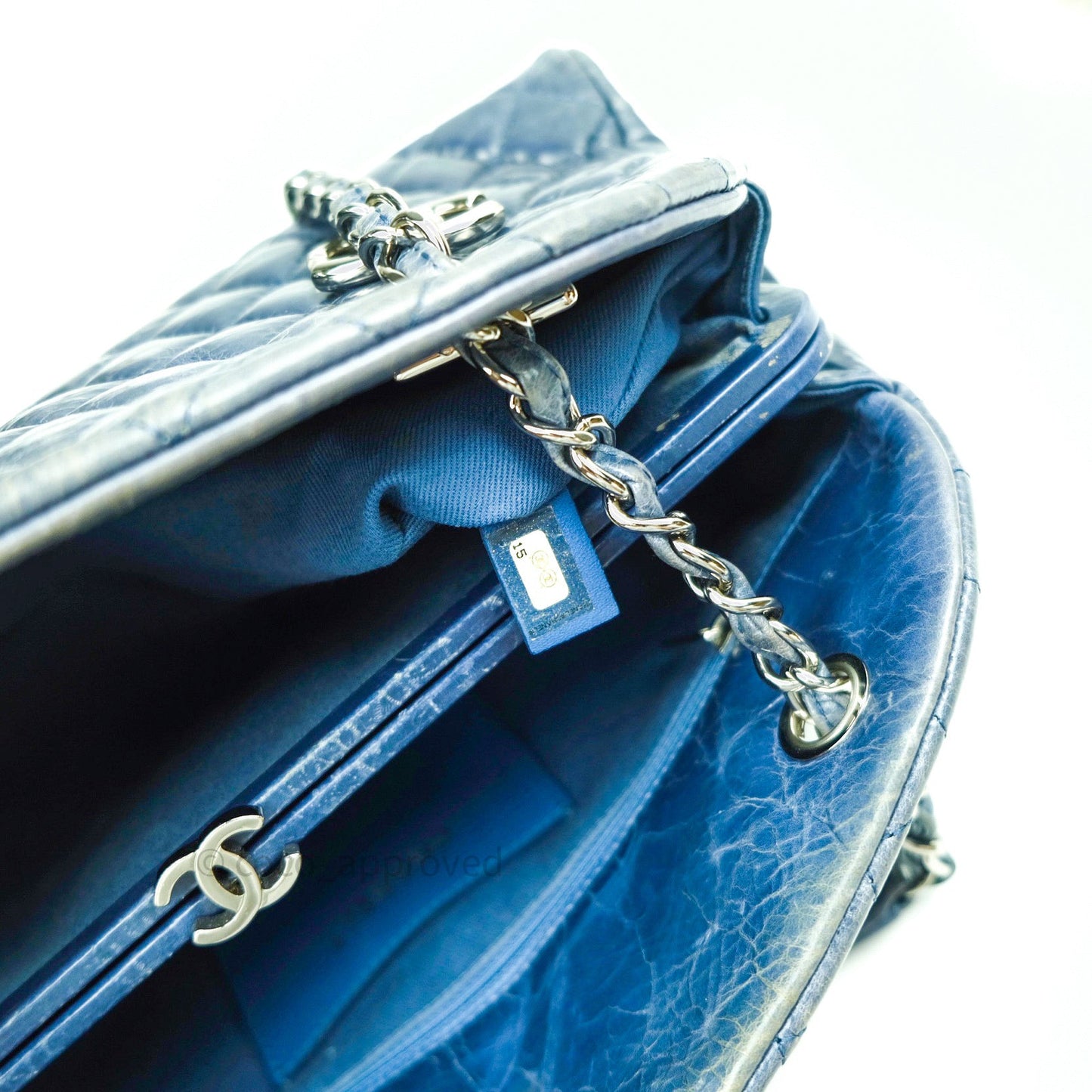 Chanel Mademoiselle Bowling Medium Crumpled Calfskin Leather Silver Hardware