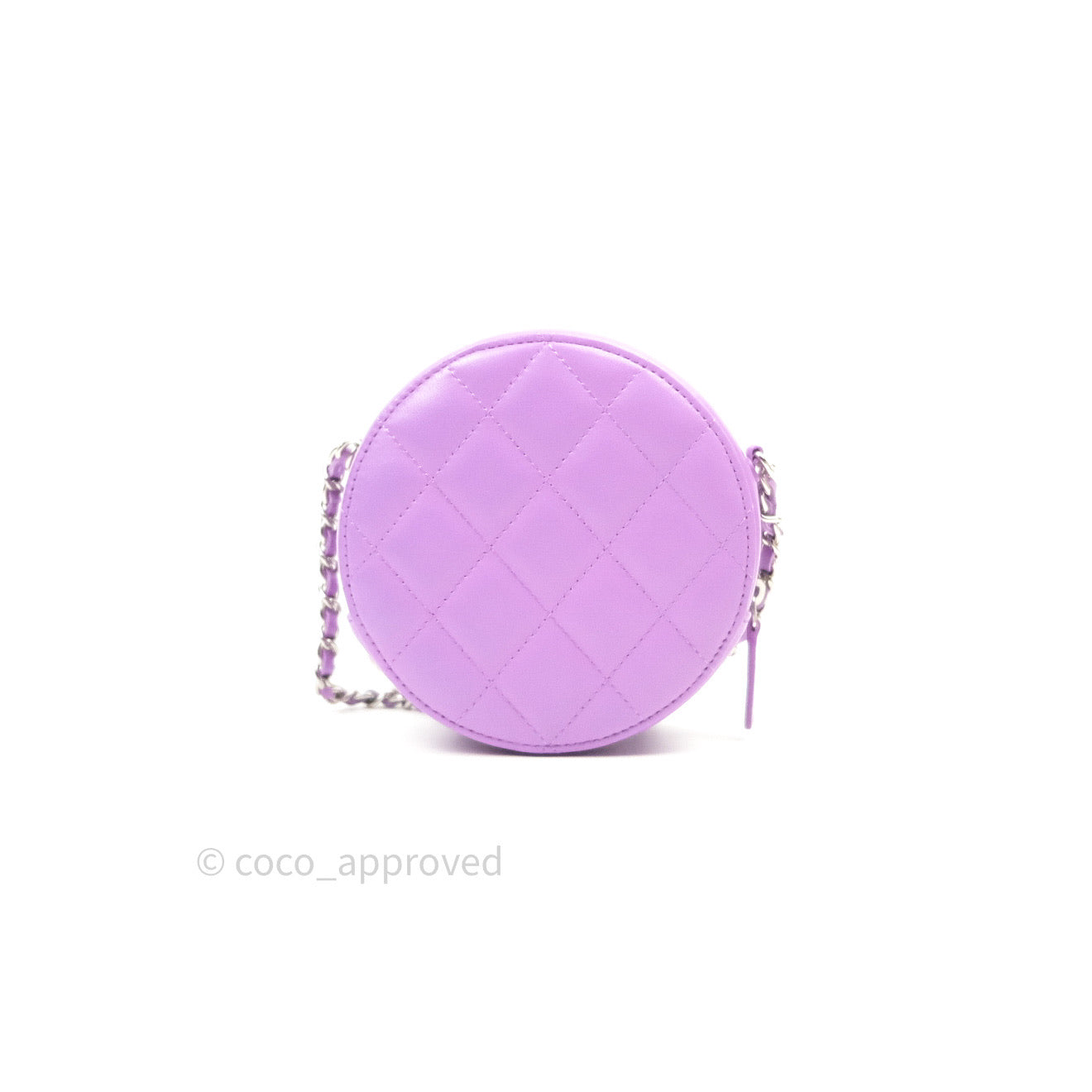 Chanel Round Circle Bag Purple Silver Hardware