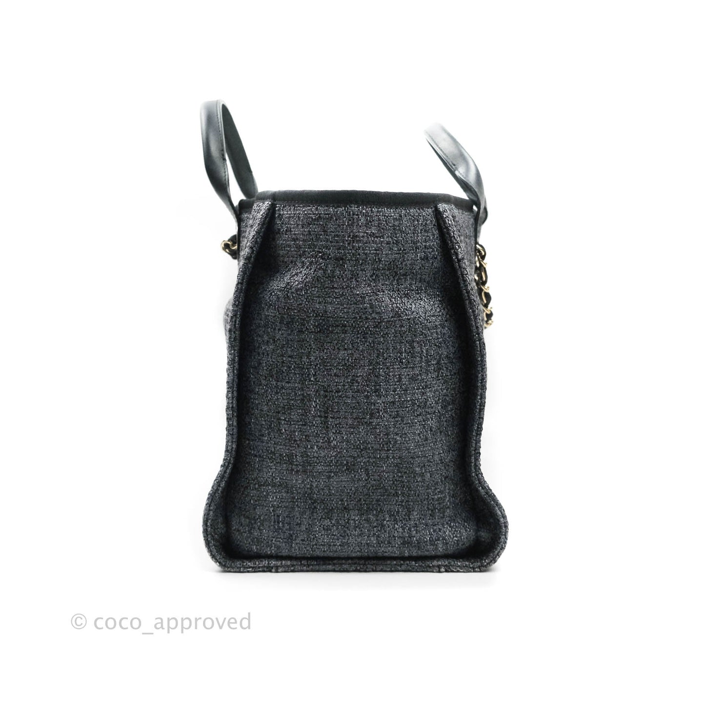 Chanel Large Deauville Charcoal Grey Canvas