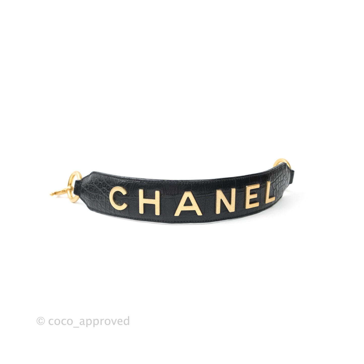 Chanel Crocodile Embossed Calfskin Small Gabrielle Cocodile Hobo Black