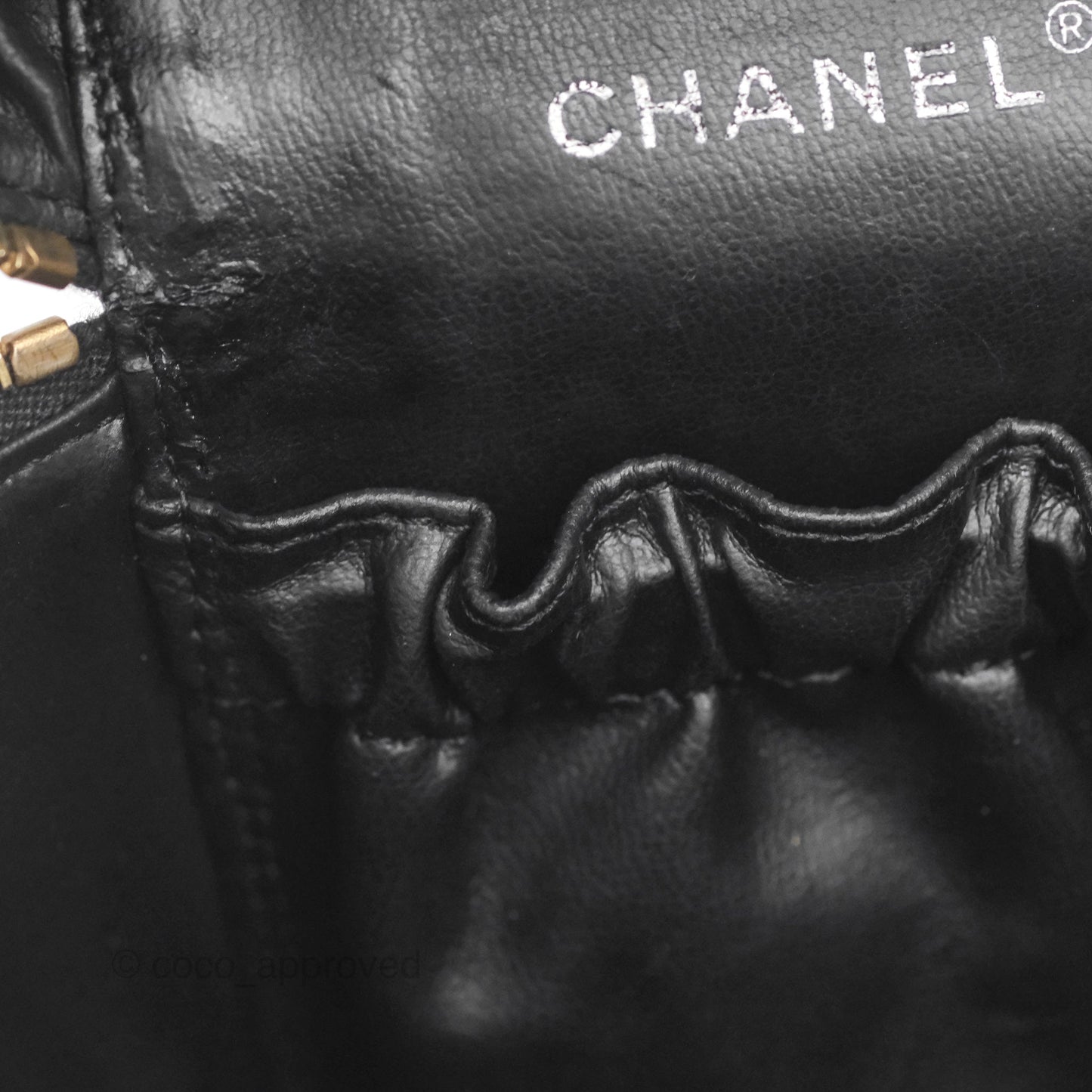 Chanel Vintage Vanity Case Black Caviar Gold Hardware