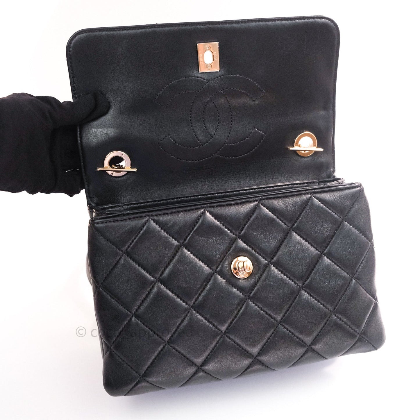 Chanel Trendy CC Small Black Lambskin Gold Hardware