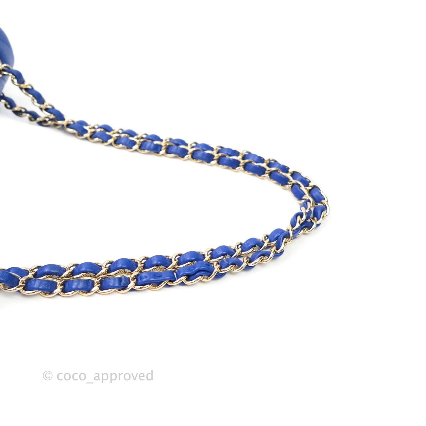 Chanel Classic Chevron M/L Medium Double Flap Blue Lambskin Gold Hardware