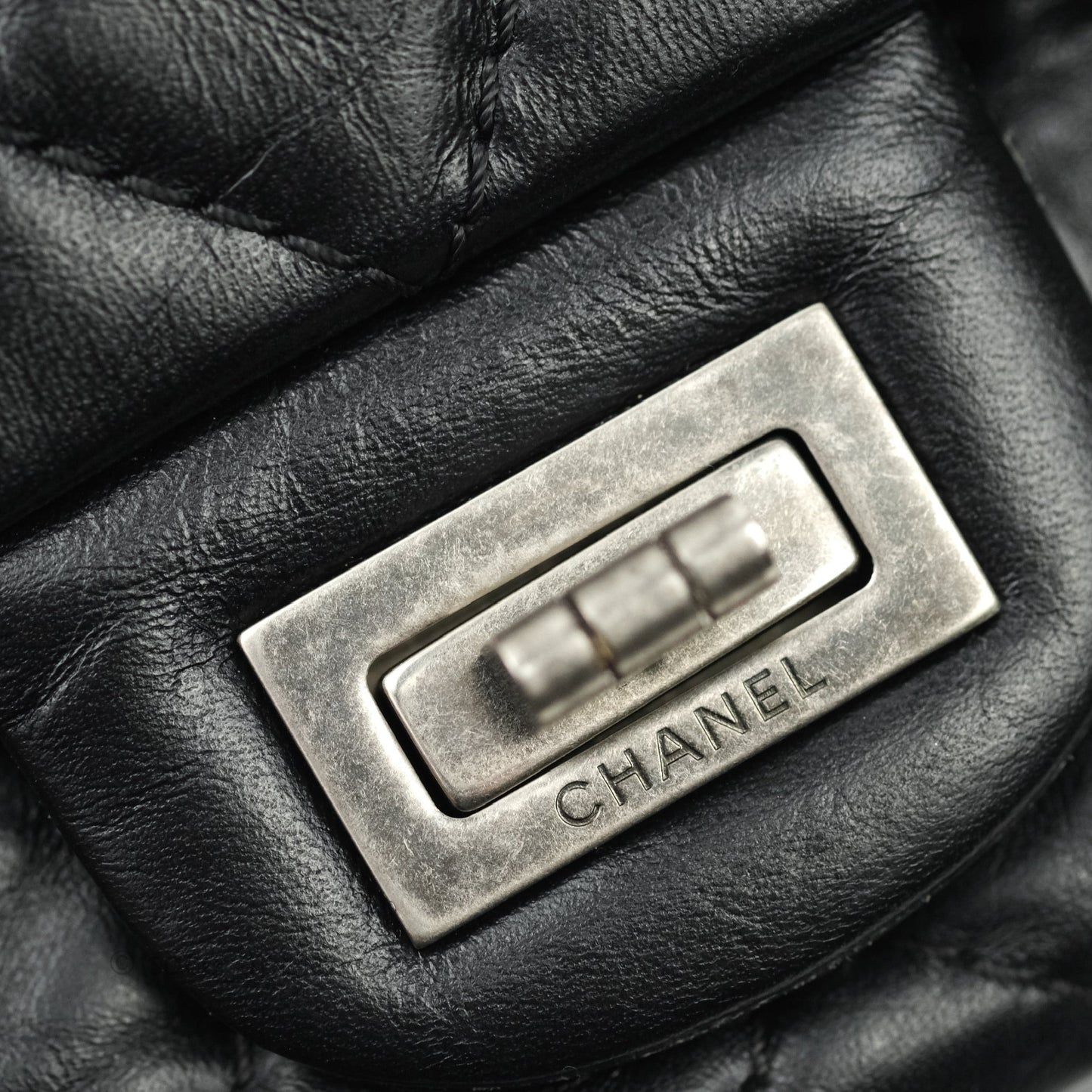 Chanel Reissue Quilted Aged Calfskin Black Ruthenium Hardware 225