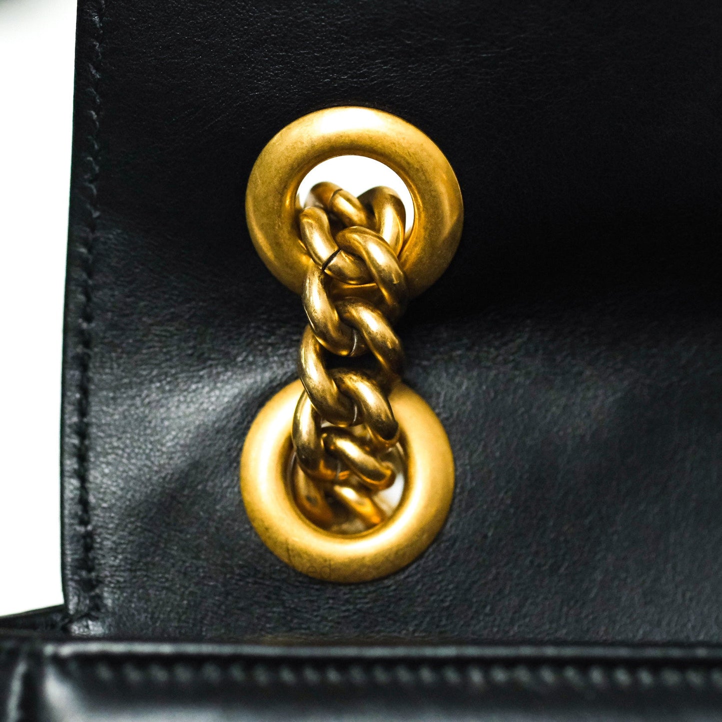 Gucci Small Marmont Black Calfskin Gold Hardware
