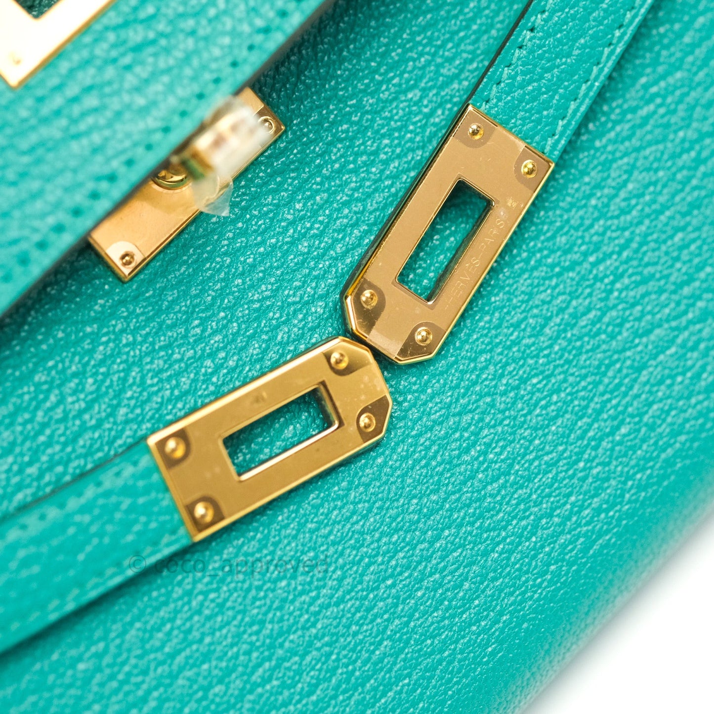 Hermès Chevre Mysore Kelly Wallet Vert Verone Gold Hardware