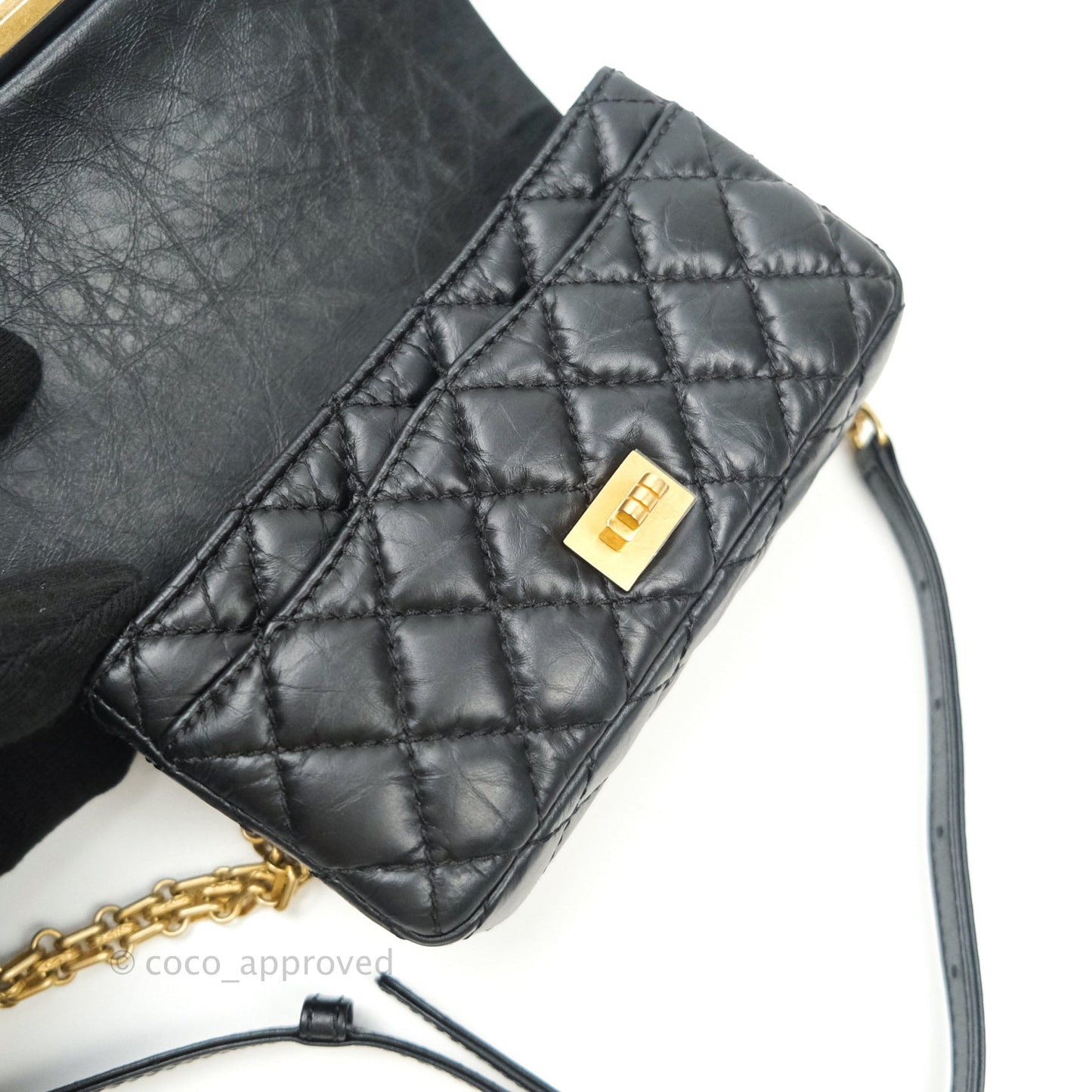 Chanel Reissue 2.55 Aged Calfskin Quilted Chain Waist Bag Black