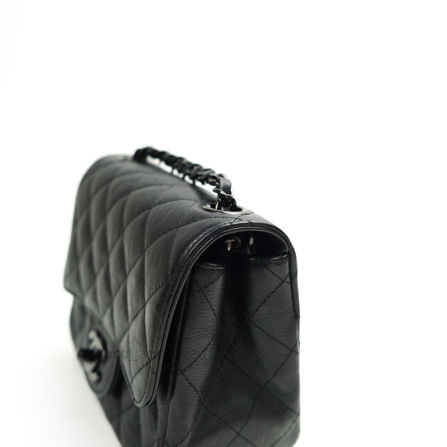 Chanel Quilted Mini Square Flap So Black Crumpled Calfskin