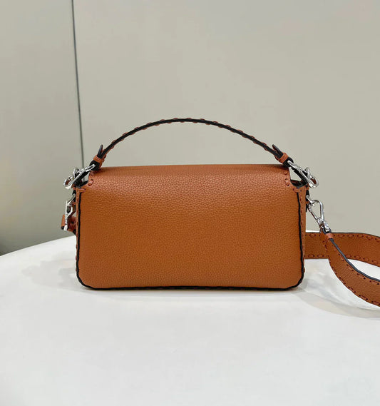 Luxury FendiBAGUETTE 27CM BROWN CALFSKIN SILVER HARDWARE