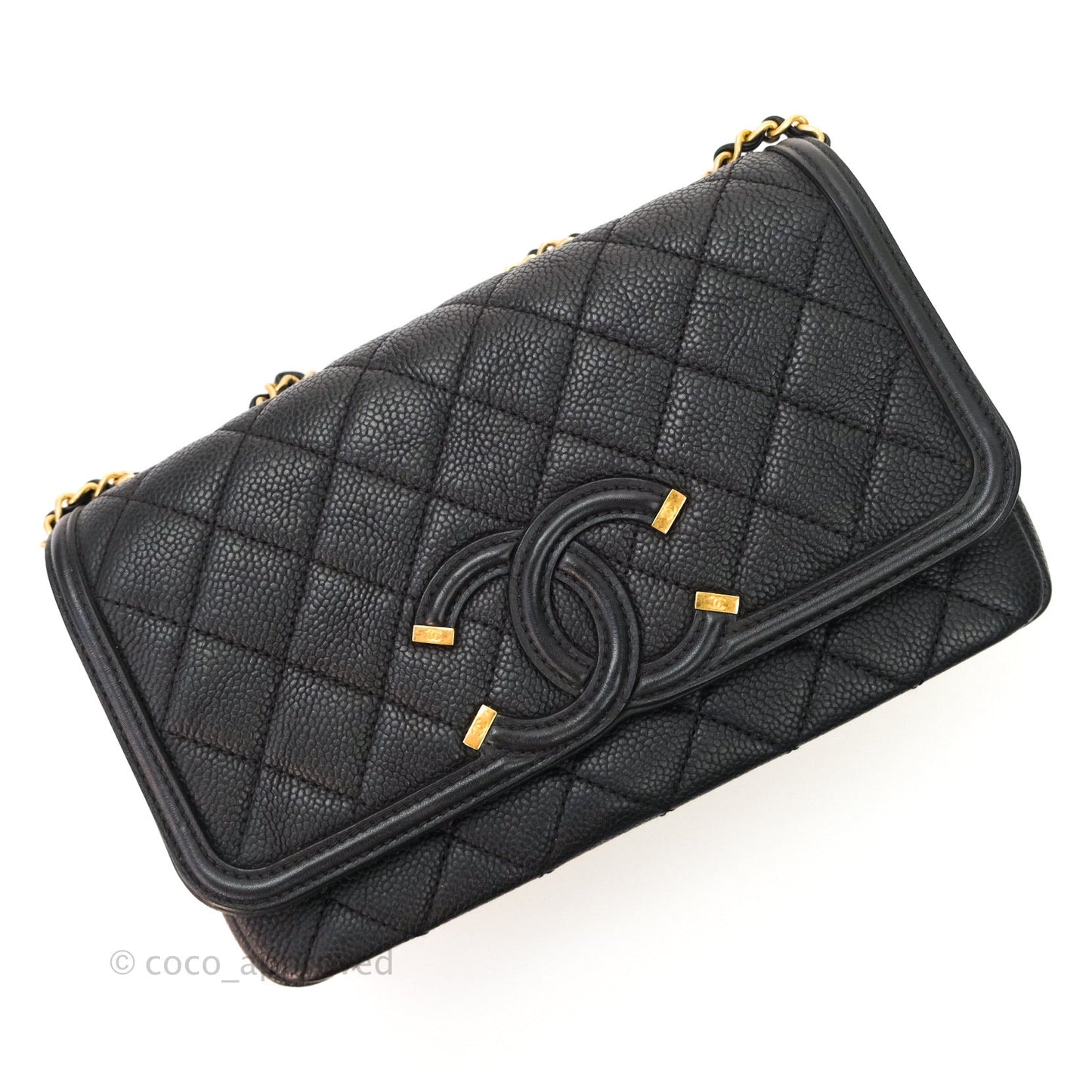 Chanel Quilted Small CC Filigree Flap Black Caviar