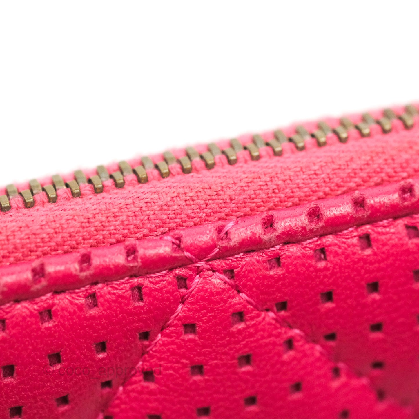 Chanel Quilted O Case Dark Pink Lambskin Gun Metal