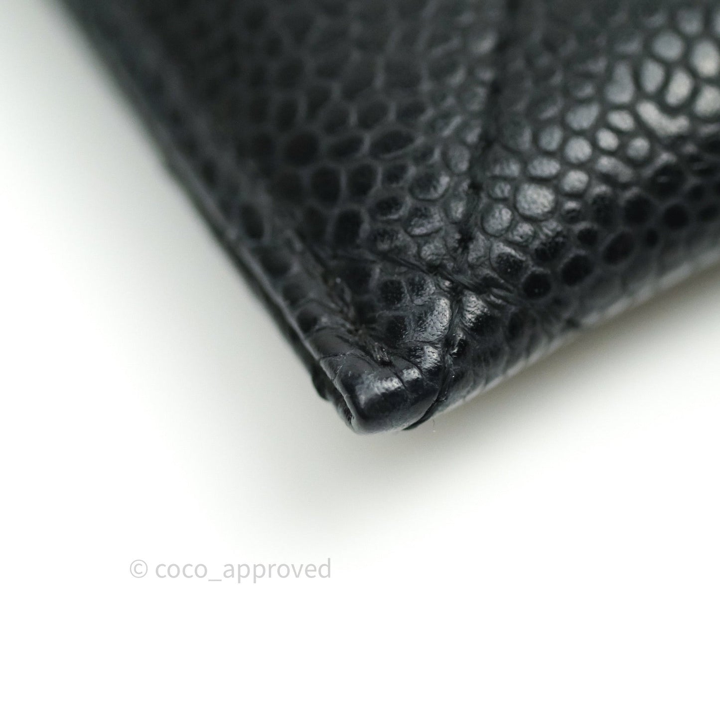 Chanel Quilted Classic Black Caviar Gold Hardware Flat Card Holder