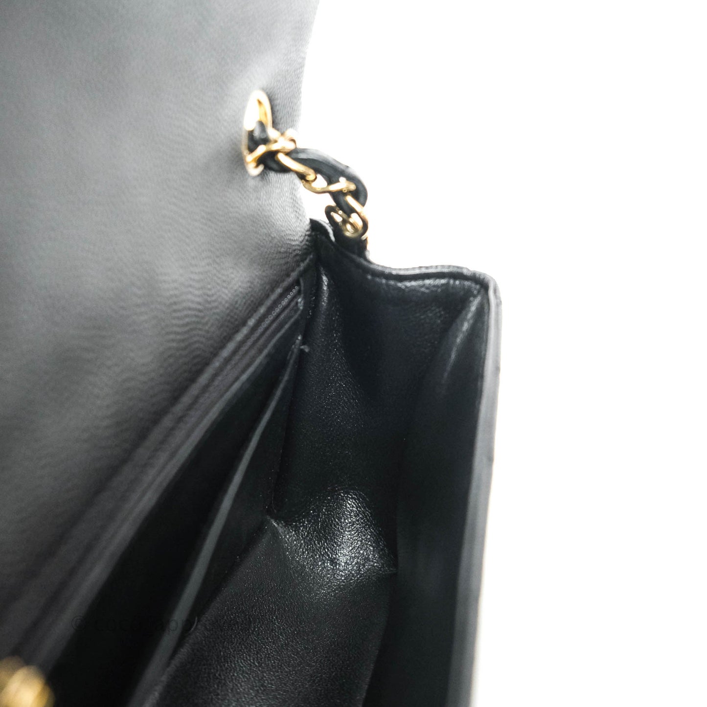 Chanel Quilted Mini Rectangular Black Caviar Gold Hardware