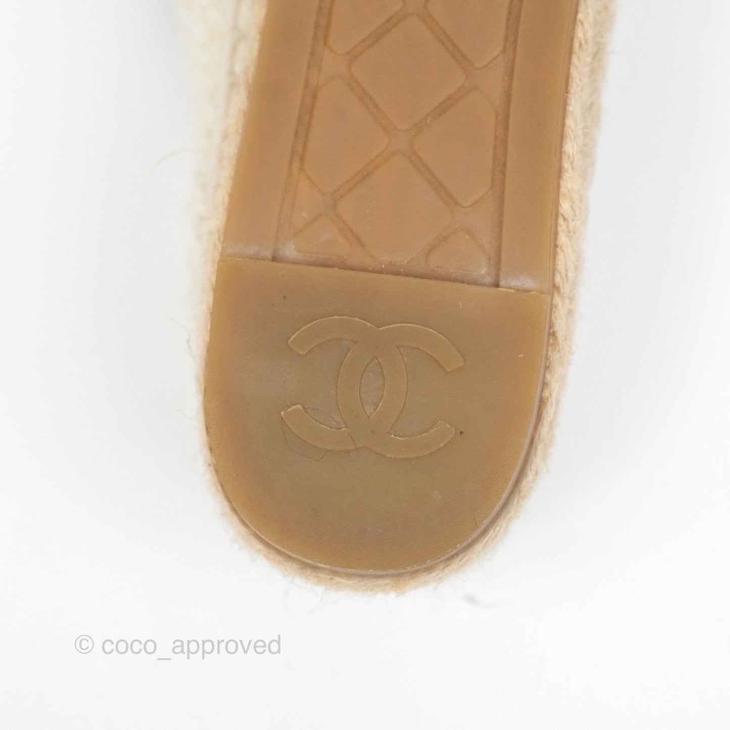 Chanel CC Espadrille Black White Tweed Size 36