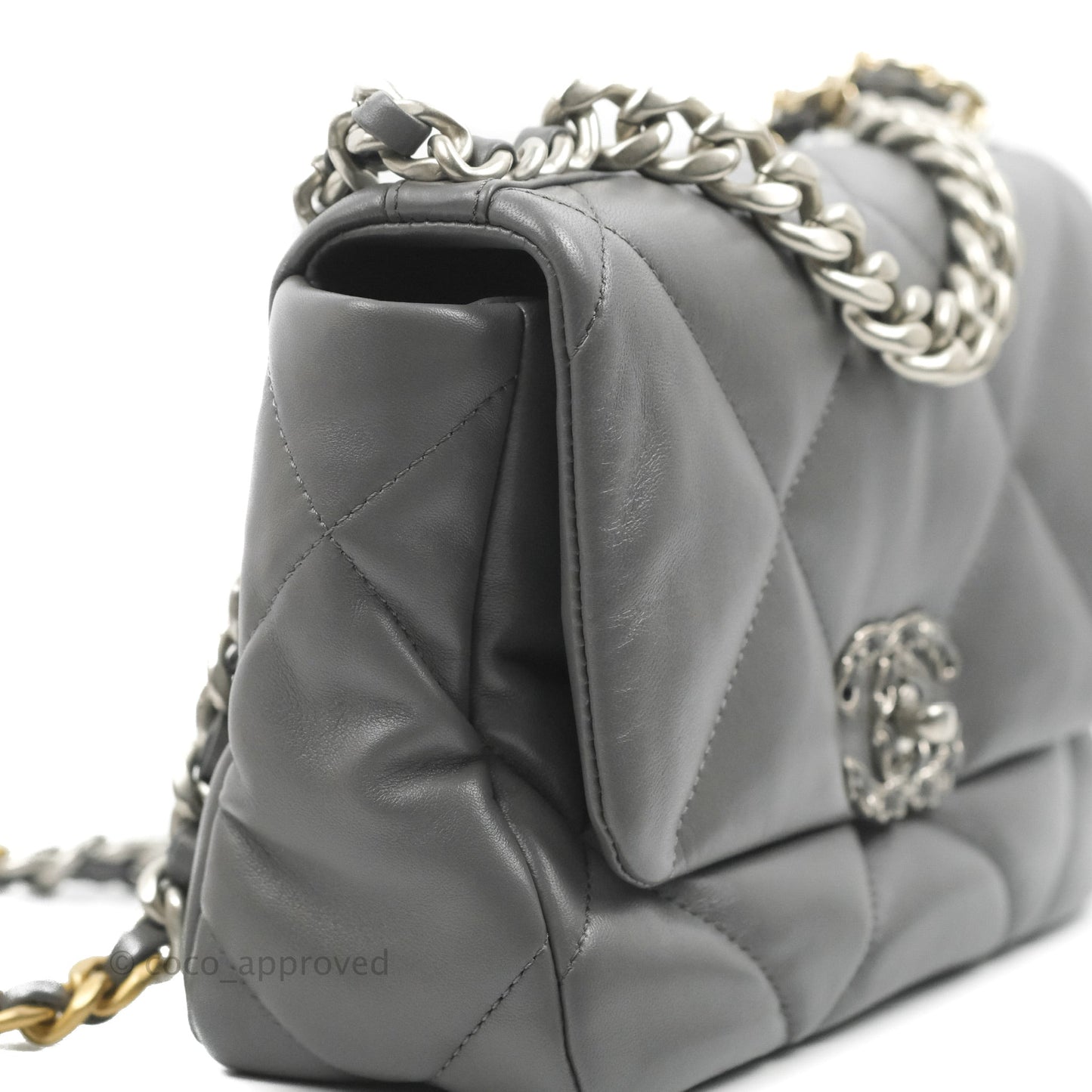 Chanel 19 Small Dark Grey Mixed Hardware