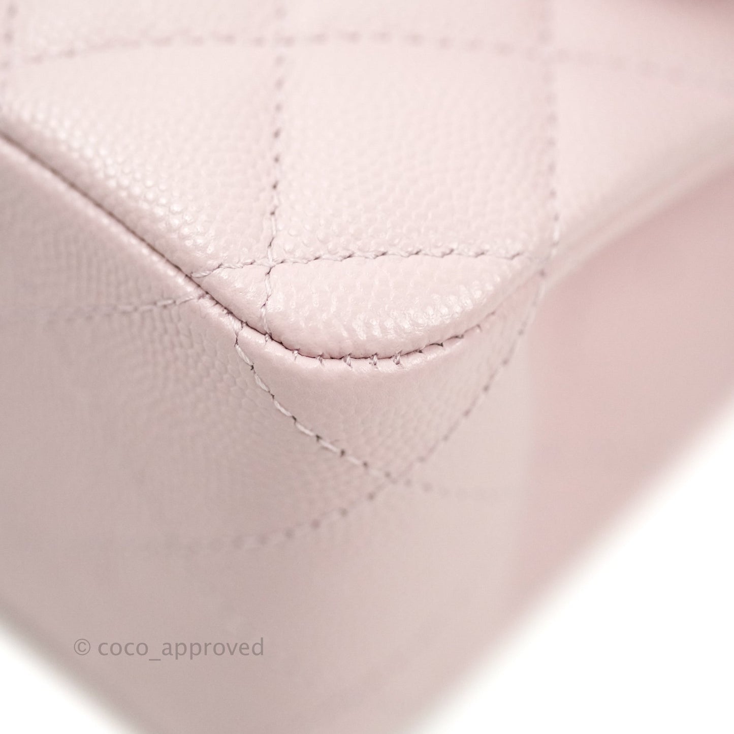 Chanel M/L Medium Double Flap Bag Lilac Rose Clair Caviar Gold Hardware